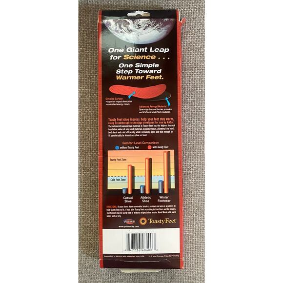 NWT Toasty Feet Warm Insole Men’s 8-13 - Picture 2 of 2